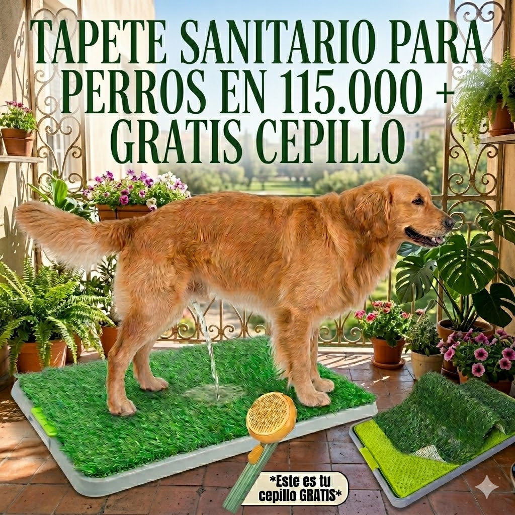 Tapete sanitario de entrenamiento para perros de todos los tamaños: tiene 3 capas y es lavable: gratis cepillo que remueve el pelo muerto
